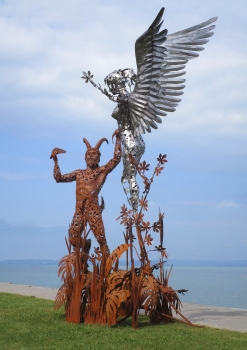 Syrinx und Pan Statuetten
